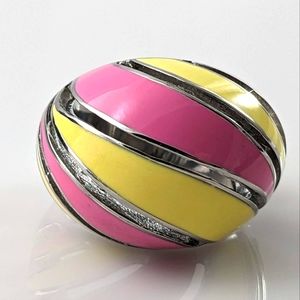 Pink & Yellow Dome Ring